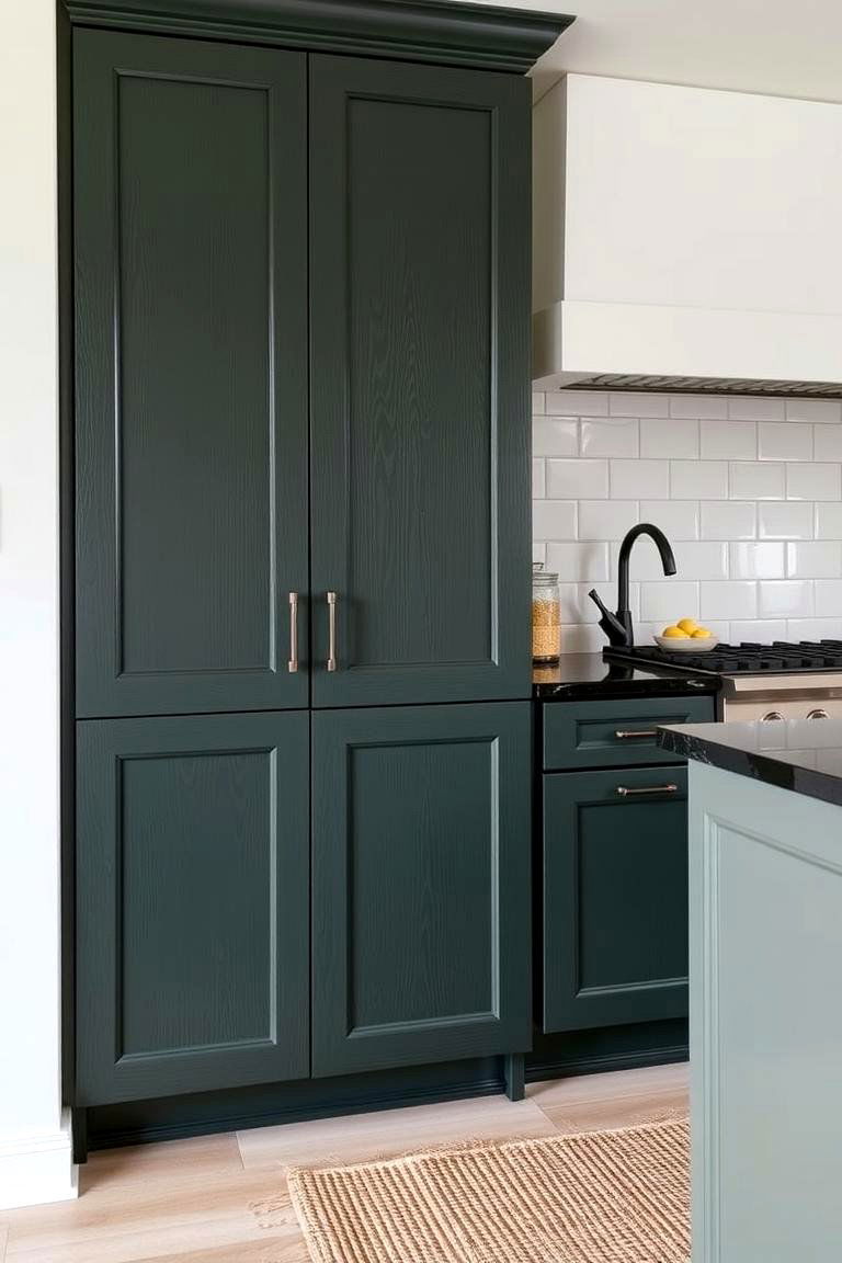 The Impact of Texture in the Design - 24 Green Kitchen Cabinets With Black Countertops