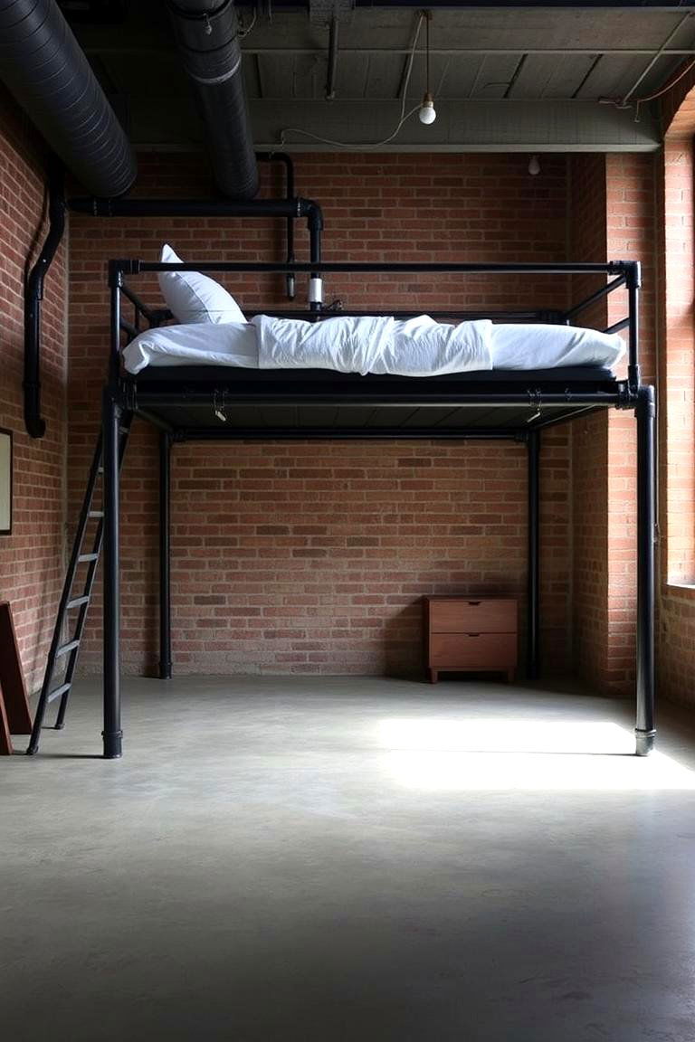 The Industrial Pipe Loft - 24 Loft Bed Ideas