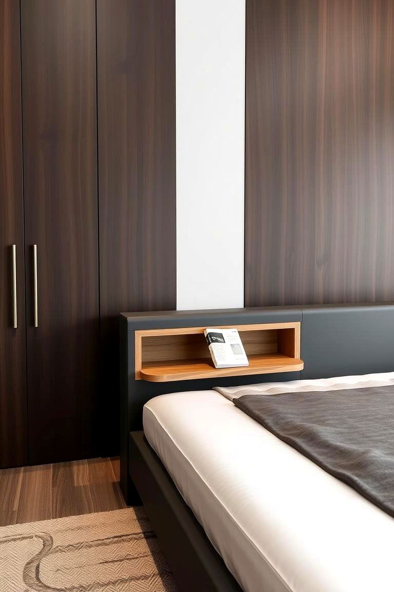 The Integrated Headboard Shelf - 24 Nightstand Ideas