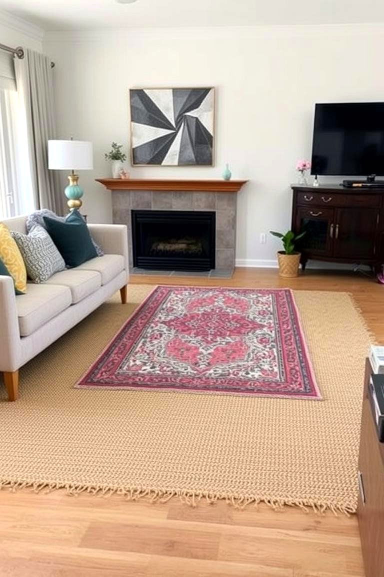 The Layered Rugs - 24 Living Room Rug Ideas