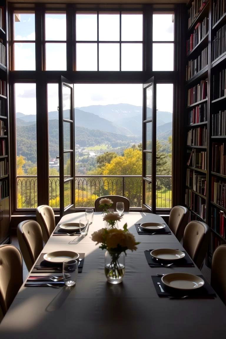 The Library with a View - 24 Library Dining Room Combo Ideas