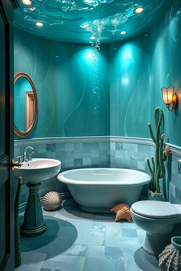 The Little Mermaid Underwater - 24 Disney Bathroom Ideas