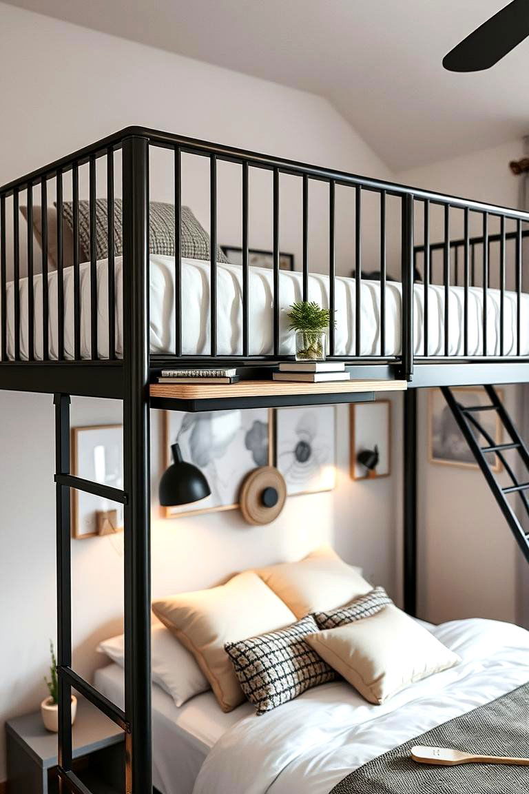 The Loft Bed with a Balcony or Railing Shelf - 24 Loft Bed Ideas