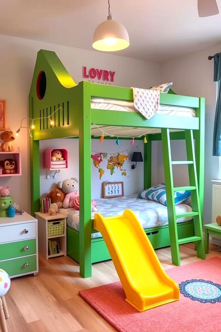 The Loft Bed with a Slide for Fun - 24 Loft Bed Ideas