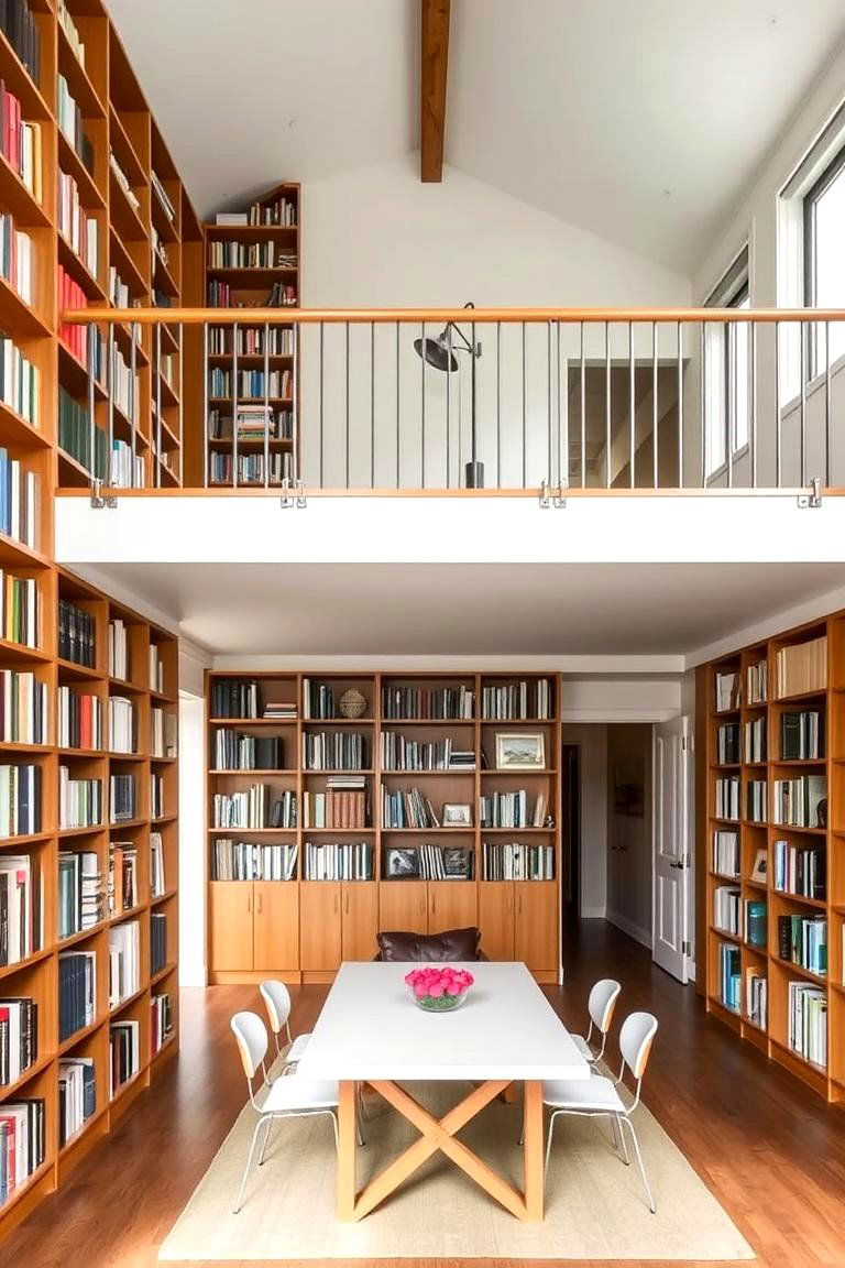 The Loft Style Library Dining - 24 Library Dining Room Combo Ideas