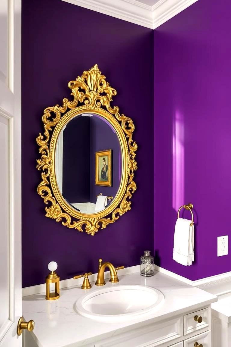 The Luxurious Combination Purple and Gold - 24 Purple Bathroom Ideas