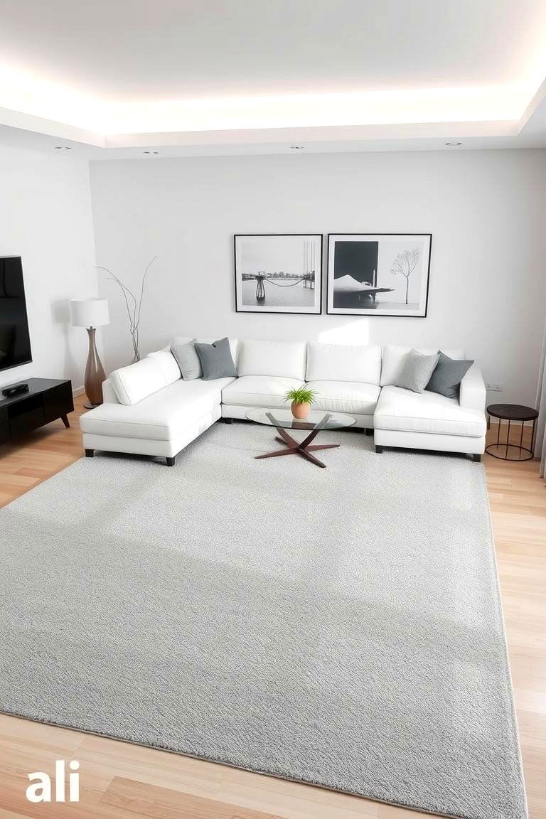 The Minimalist Solid Color Rug - 24 Living Room Rug Ideas