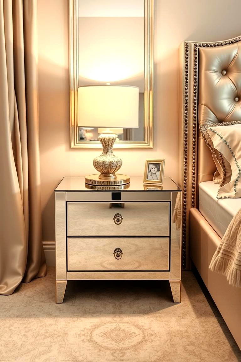 The Mirrored Glam Table - 24 Nightstand Ideas
