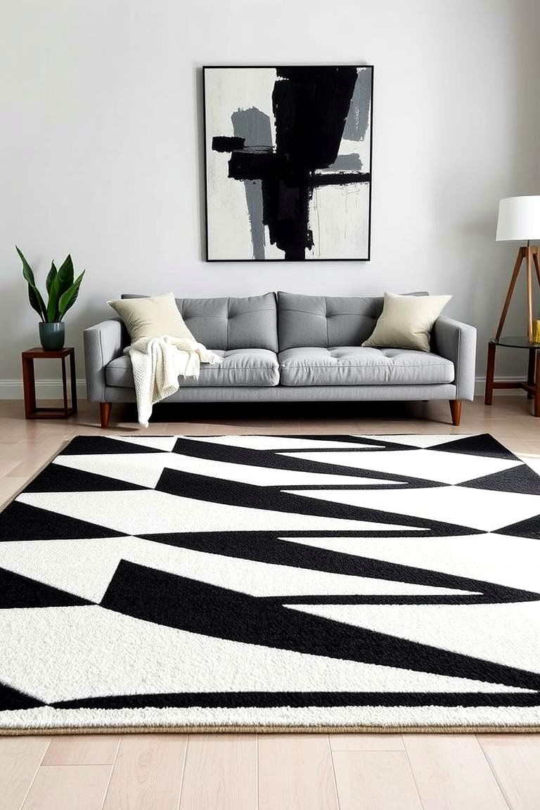 The Modern Geometric Rug - 24 Living Room Rug Ideas