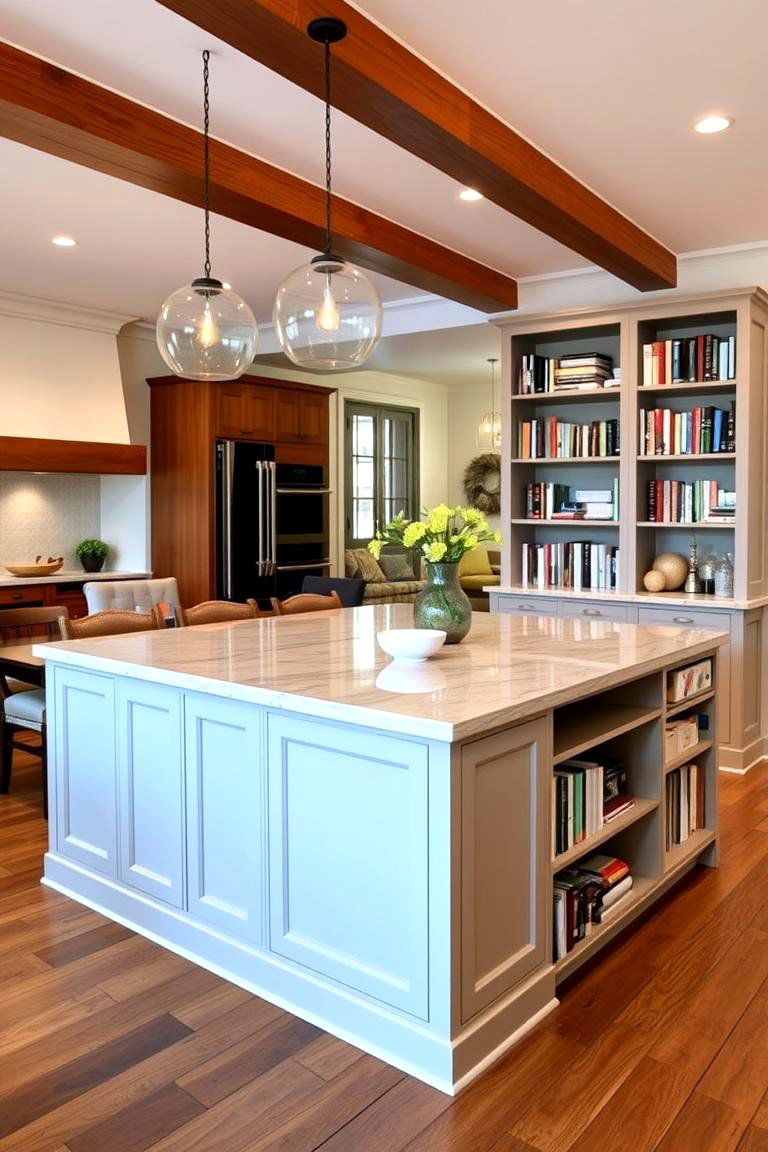 The Multi Functional Island - 24 Library Dining Room Combo Ideas