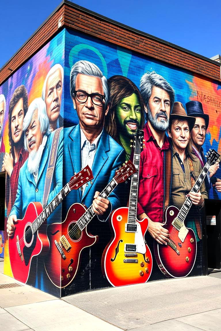 The Musicians Wall Mural on Broadway - 24 Nashville Murals
