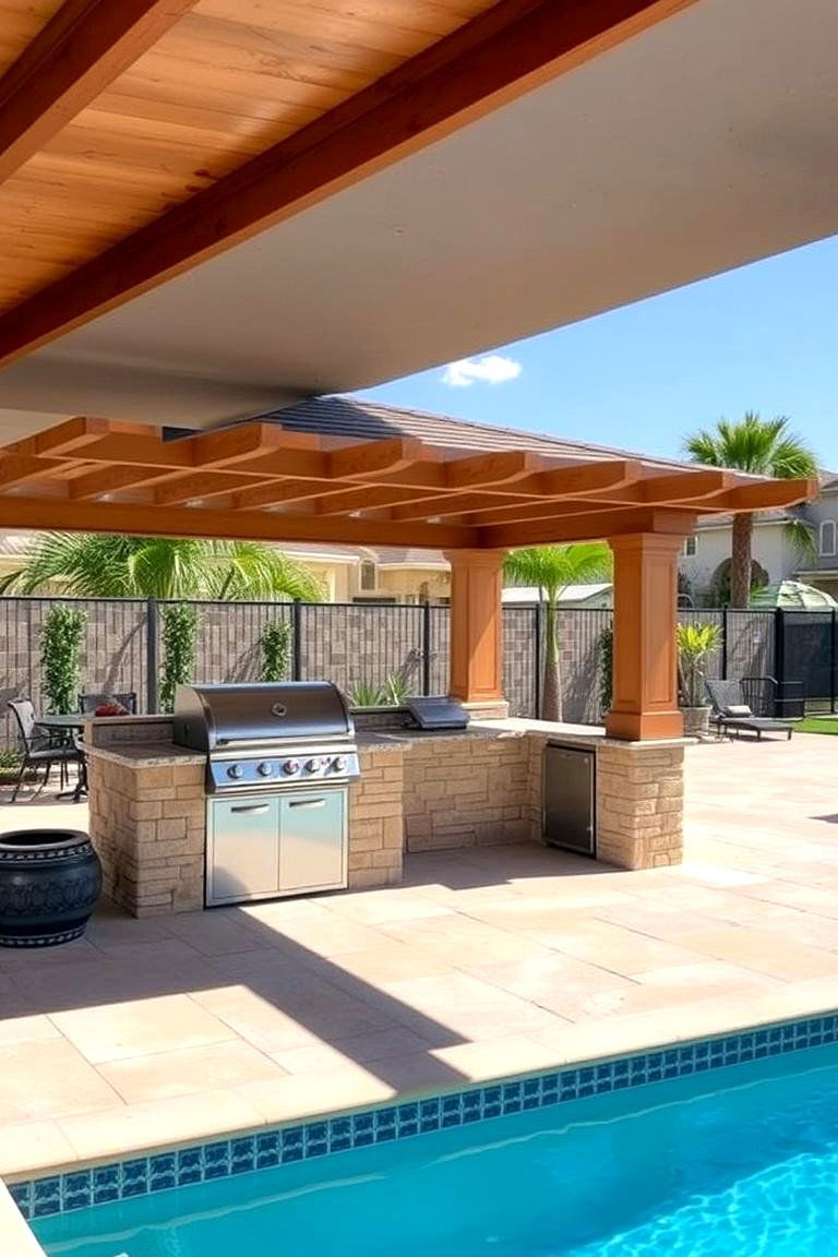 The Open Air Grill Pavilion - 24 Pool House With Outdoor Kitchen Ideas