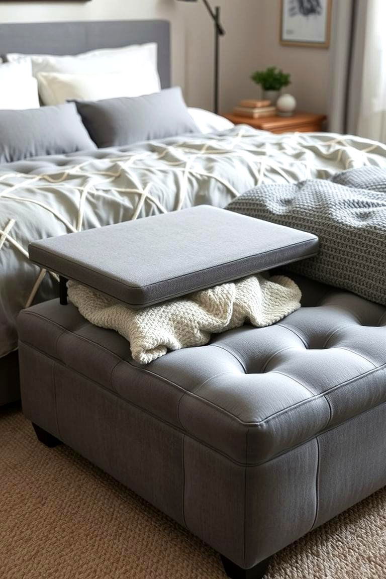 The Ottoman with Storage - 24 Nightstand Ideas