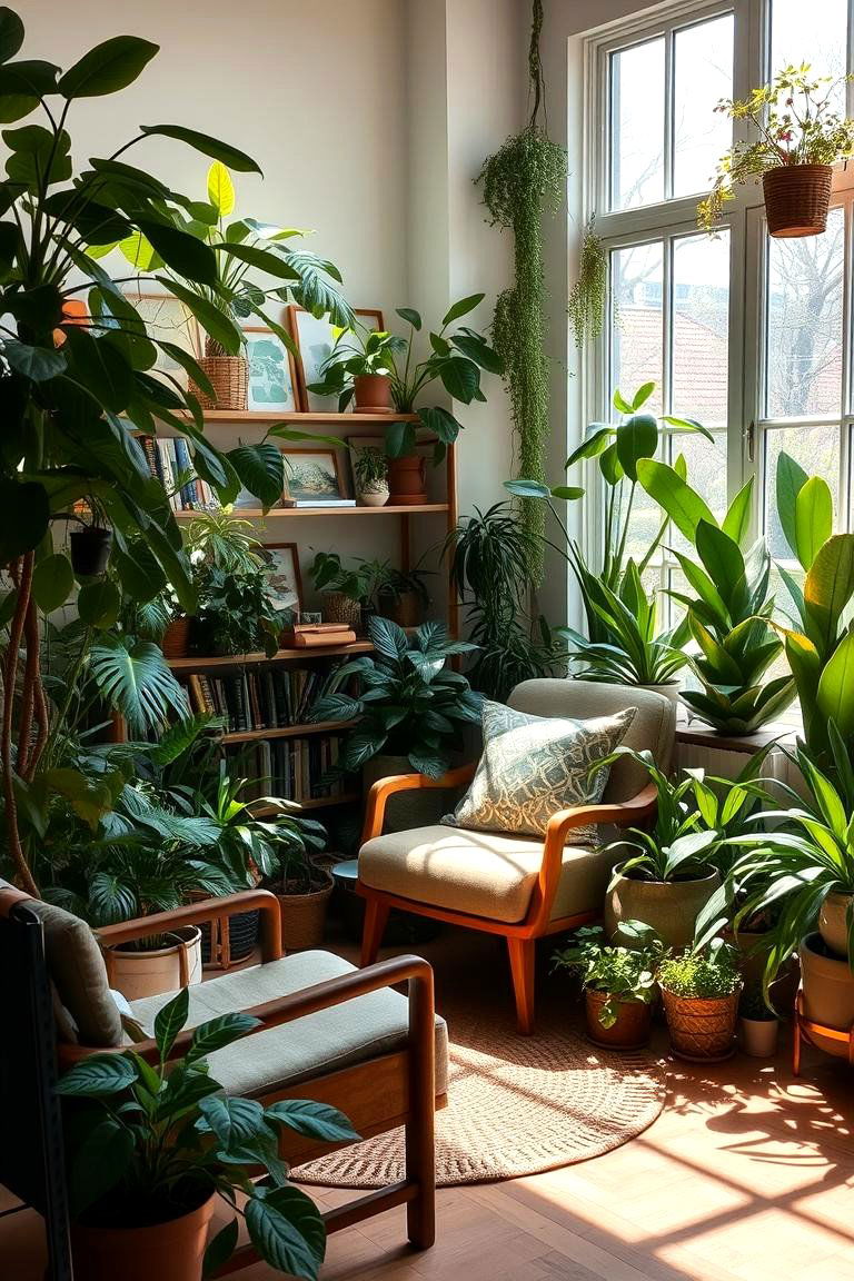 The Plant Filled Reading Nook - 24 Reading Room Ideas