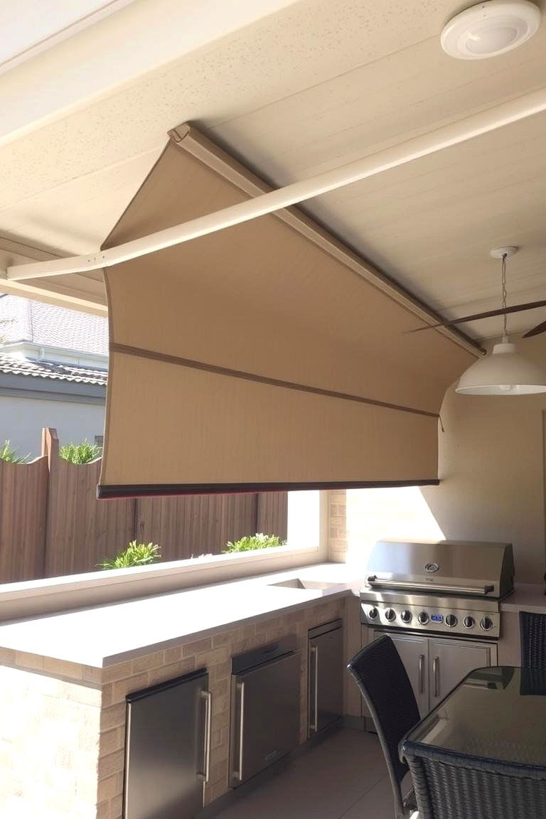The Retractable Awning Solution - 24 Pool House With Outdoor Kitchen Ideas