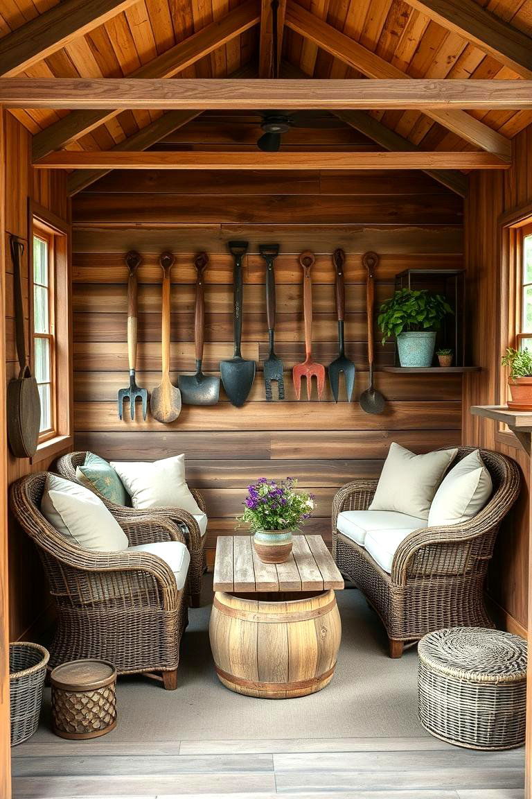 The Rustic Garden Shed Retreat - 24 She Shed Interior Ideas