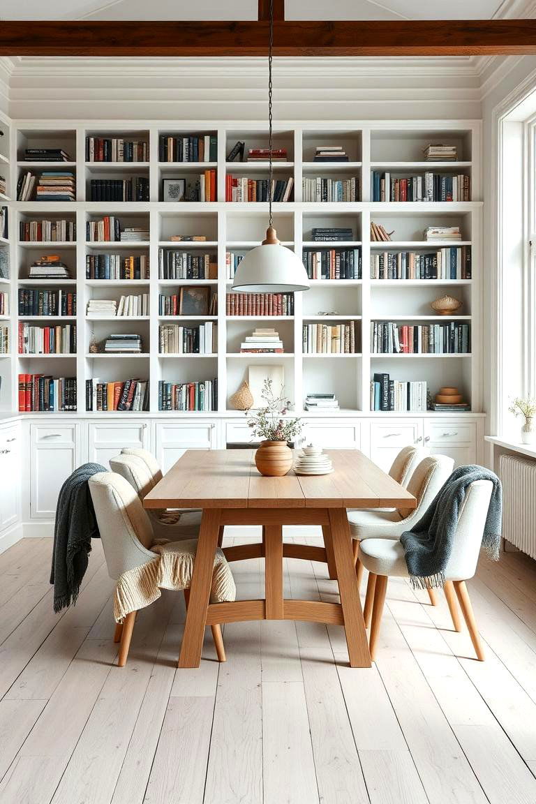 The Scandinavian Hygge Haven - 24 Library Dining Room Combo Ideas