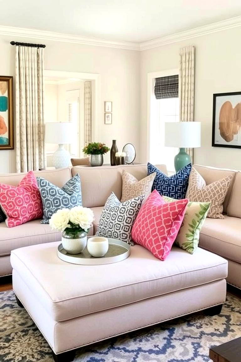 The Sectional with Accent Pillows - 24 Sectional Living Room Ideas