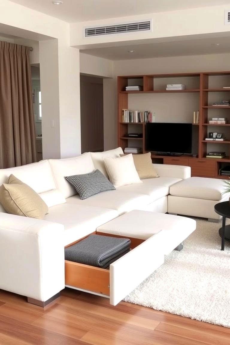 The Sectional with Built in Storage - 24 Sectional Living Room Ideas