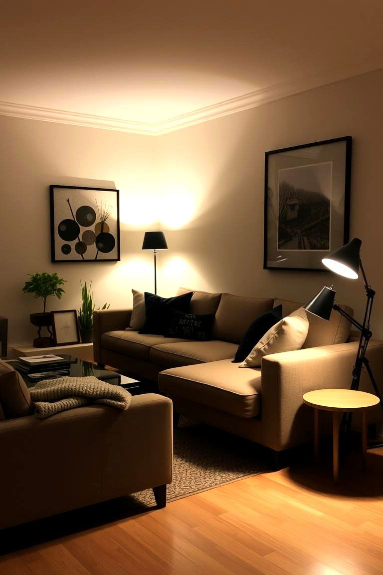 The Sectional with Floor Lamps Nearby - 24 Sectional Living Room Ideas