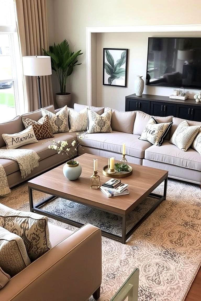 The Sectional with a Coffee Table - 24 Sectional Living Room Ideas