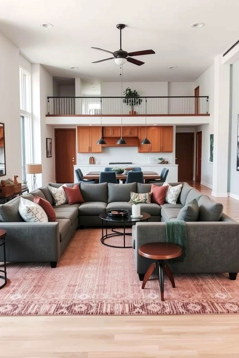 The Sectional with a Rug Underneath - 24 Sectional Living Room Ideas
