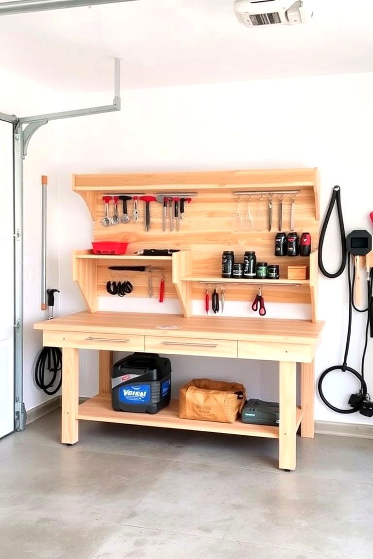 The Space Saving Fold Down Workbench - 24 Garage Workbench Ideas