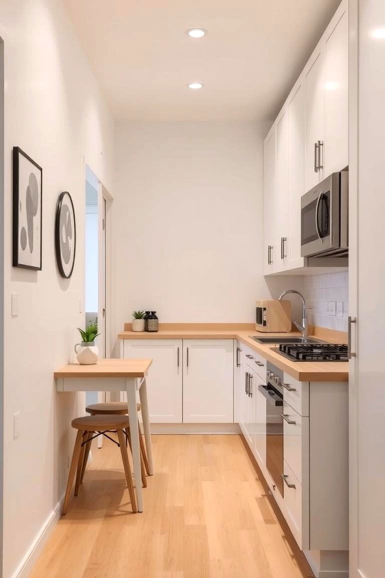 The Space Saving Linear Kitchen with Dining - 24 Kitchen Layout Ideas