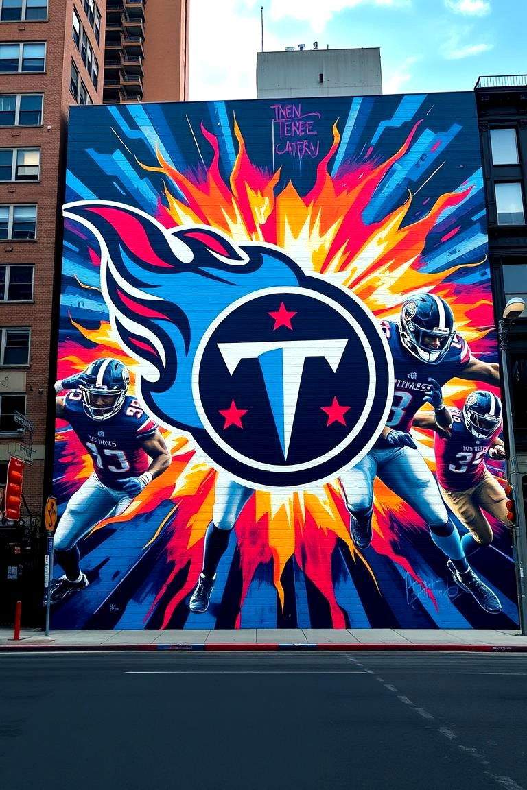 The Tennessee Titan Mural - 24 Nashville Murals