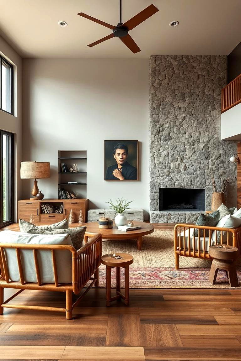The Tranquility of Bamboo and Stone - 24 Asian Living Room Ideas