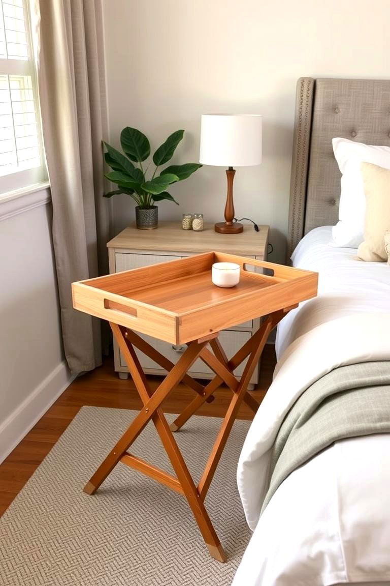 The Tray Table on a Stand - 24 Nightstand Ideas