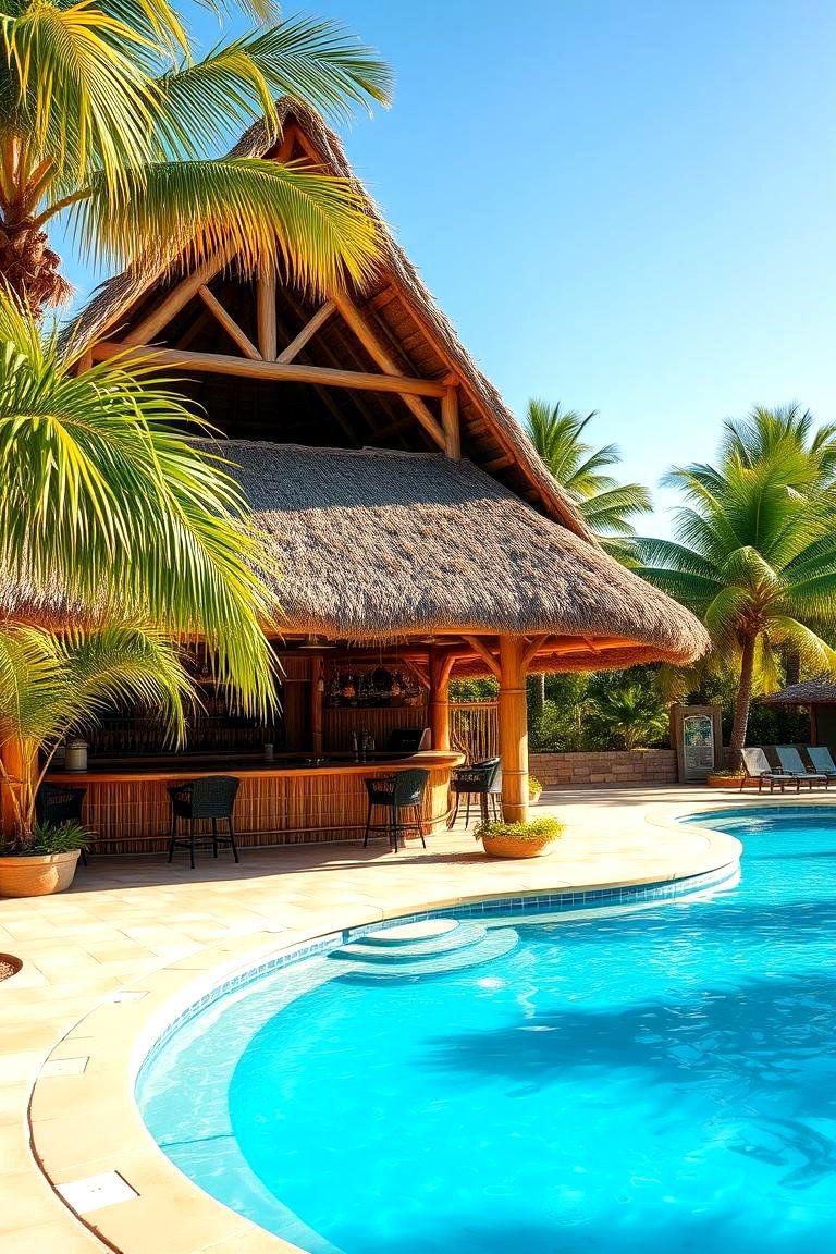 The Tropical Tiki Bar Kitchen - 24 Pool House With Outdoor Kitchen Ideas
