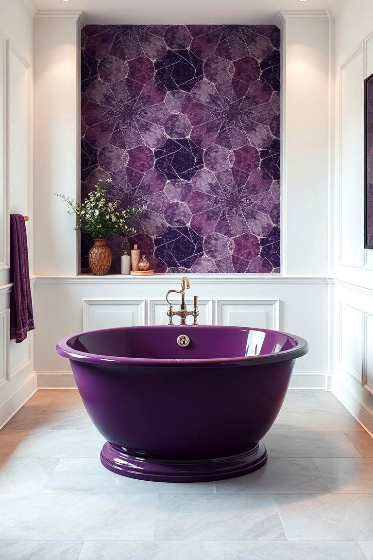 The Ultimate Indulgence A Purple Freestanding Tub - 24 Purple Bathroom Ideas