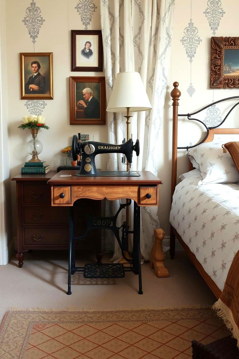 The Upcycled Sewing Machine Table - 24 Nightstand Ideas