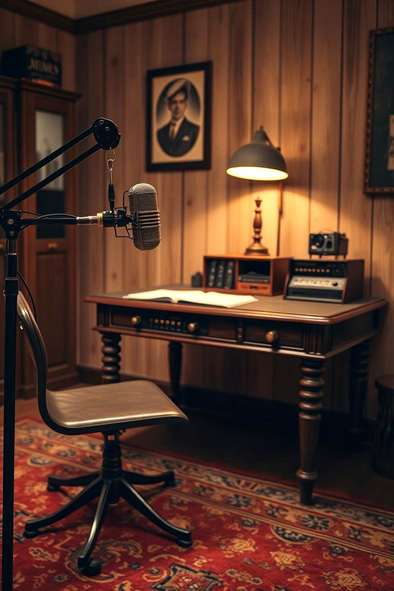 The Vintage Charm Studio - 24 Podcast Room Ideas