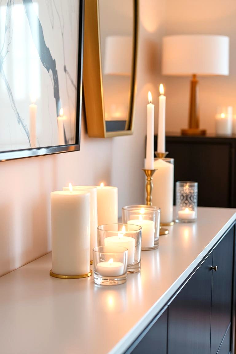 The Warmth of Candles and Tealights - 24 Sideboard Decor Ideas