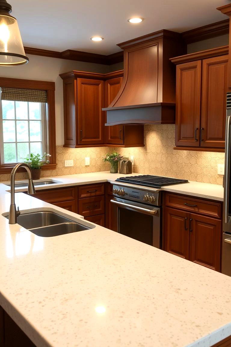 The Warmth of Cream and Beige Quartz - 24 Quartz Kitchen Countertops