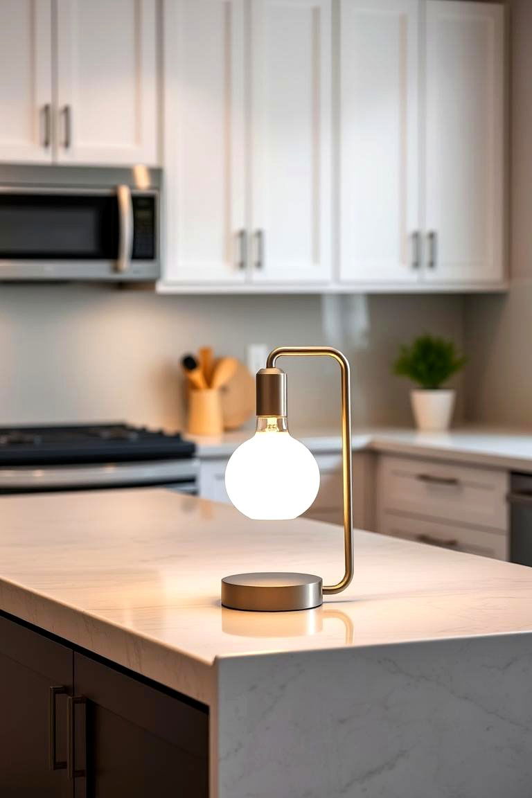 The Warmth of a Table Lamp - 24 Kitchen Counter Decor Ideas