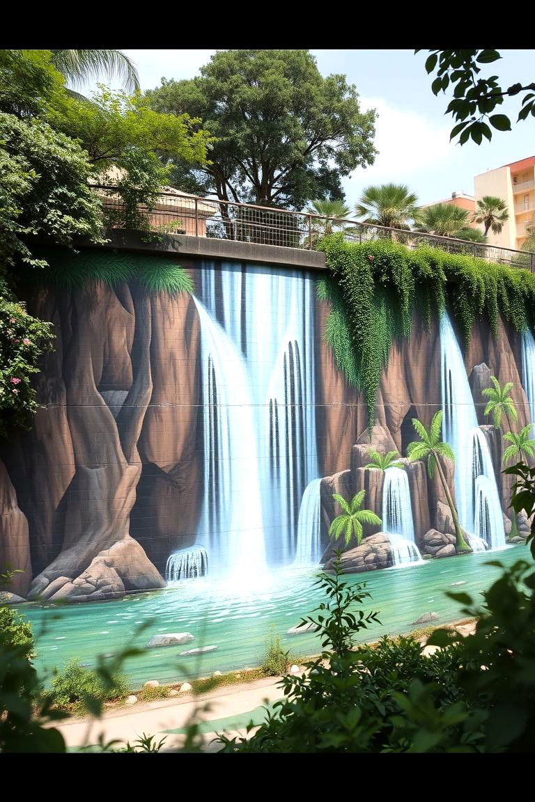 The Waterfall Mural on Gallatin Avenue - 24 Nashville Murals