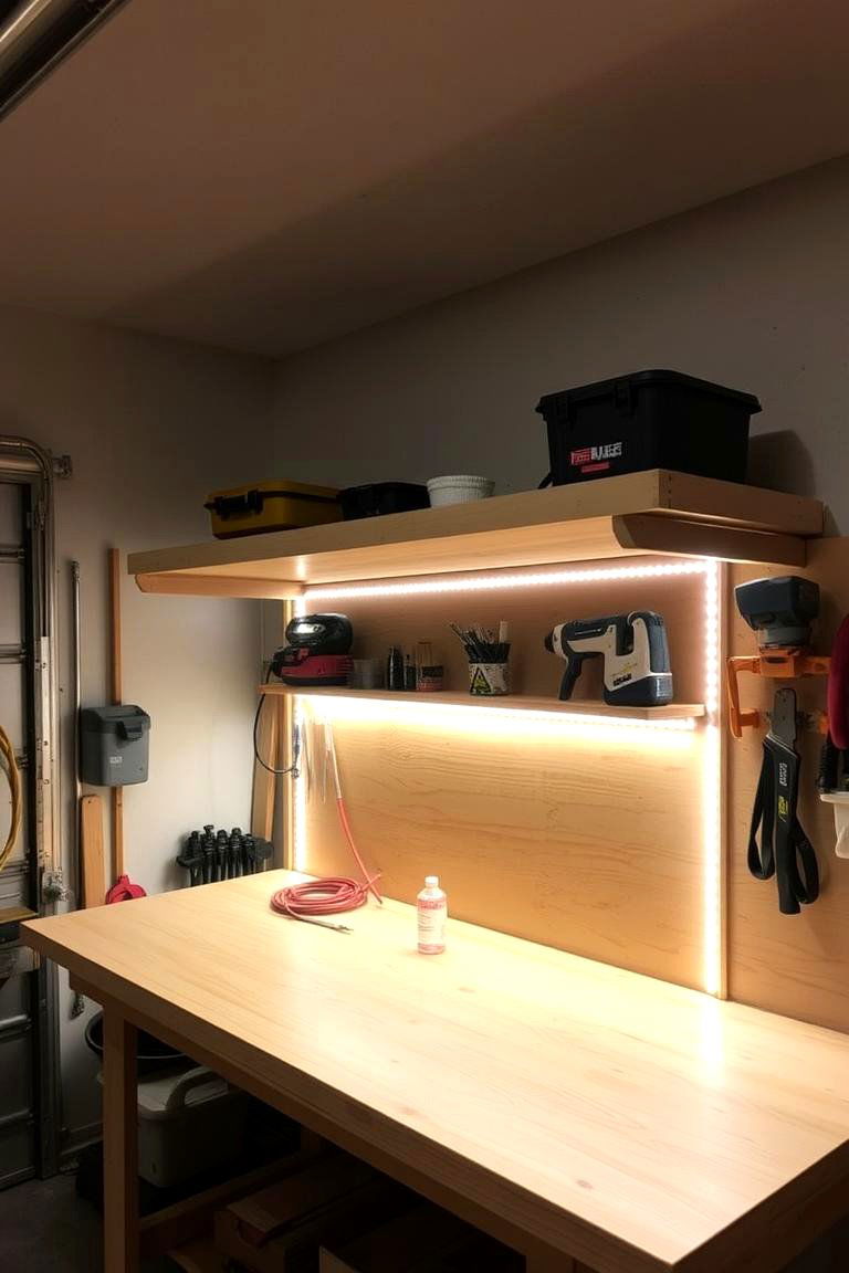 The Workbench with Built In Lighting - 24 Garage Workbench Ideas
