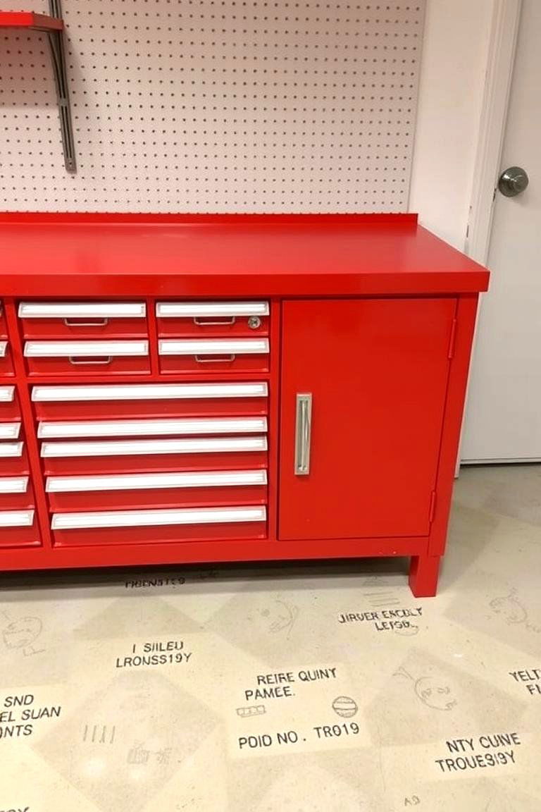 The Workbench with Drawer and Cabinet Storage - 24 Garage Workbench Ideas