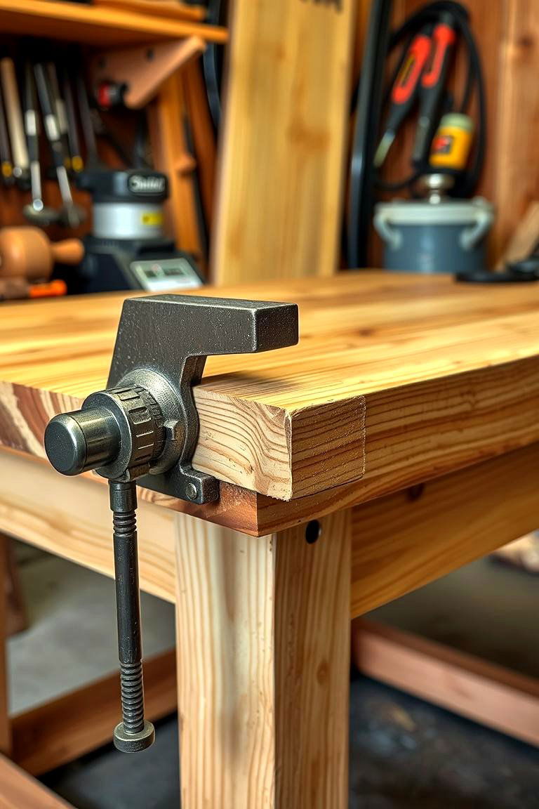 The Workbench with a Built In Vise - 24 Garage Workbench Ideas