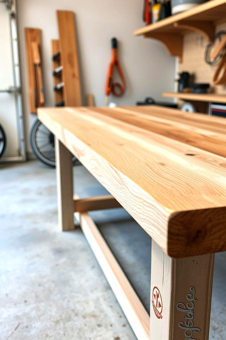 The Workbench with a Butcher Block Top - 24 Garage Workbench Ideas