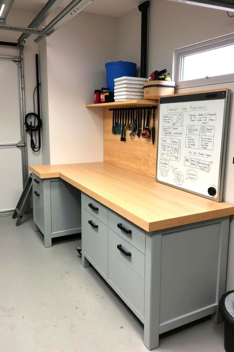 The Workbench with a Whiteboard or Chalkboard - 24 Garage Workbench Ideas