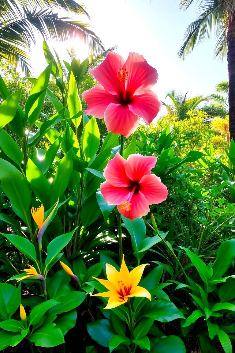 Themed Garden with Tropical Flowers - 24 Flower Bed Ideas