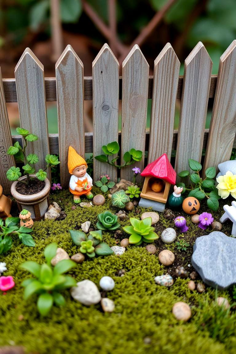 Themed Miniature Garden - 24 Simple Fence Line Landscaping Ideas