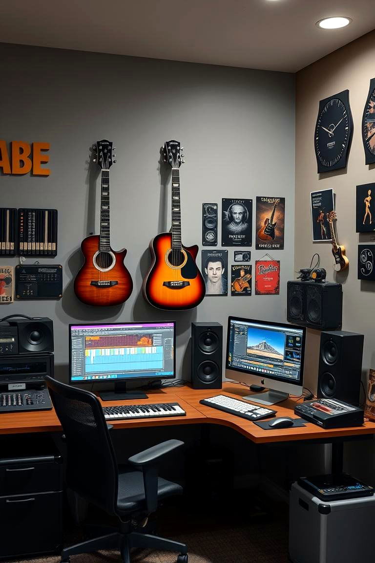 Themed Office Inspired by Hobbies - 24 Man Cave Office Ideas