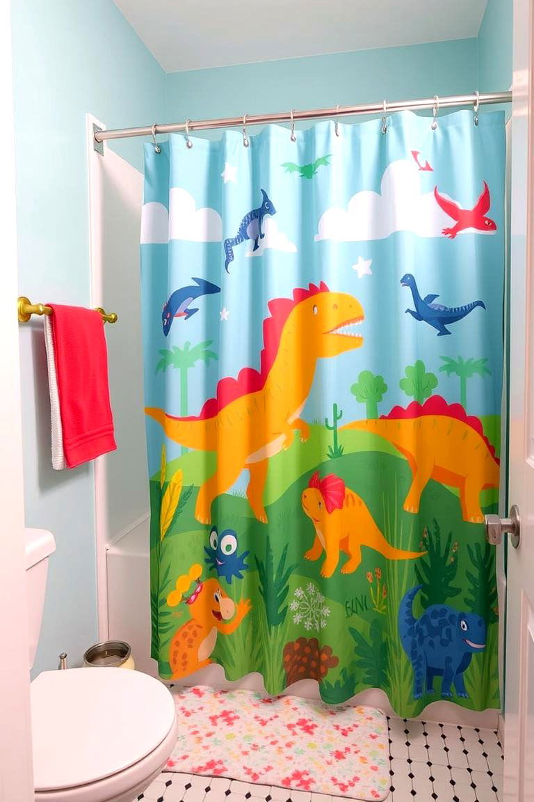 Themed Shower Curtain - 24 Kids Bathroom Ideas