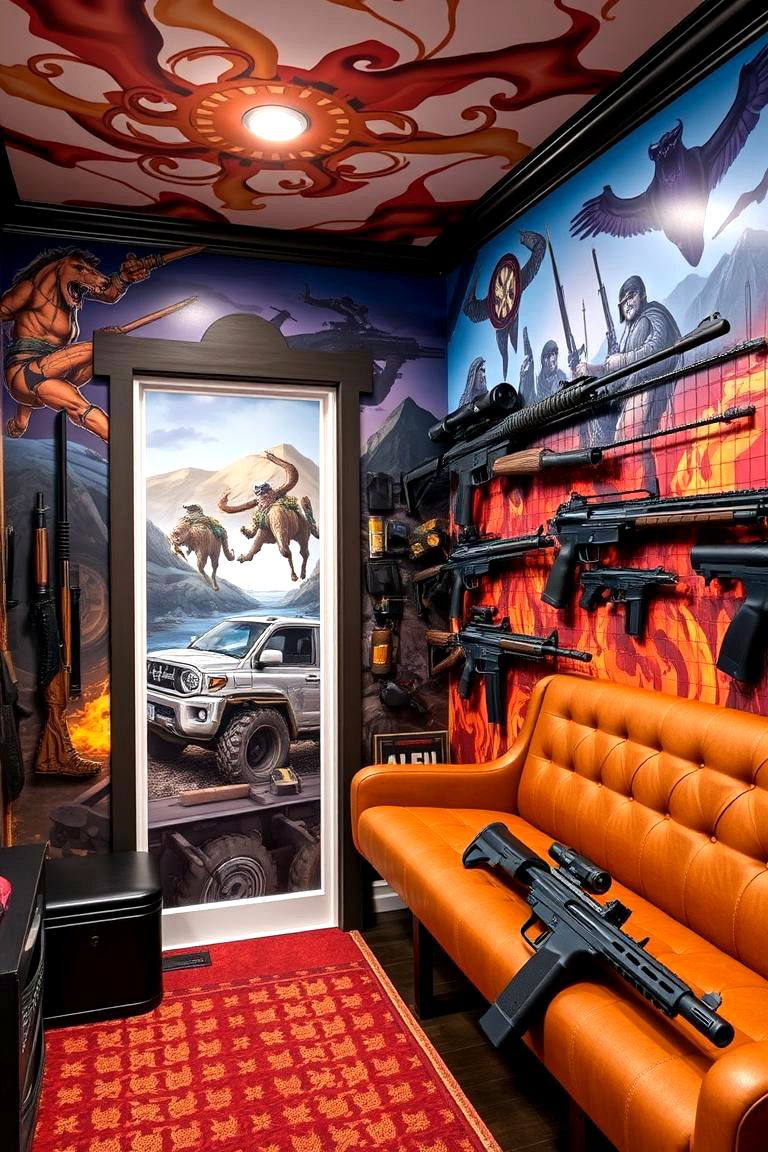 Themed Wall Murals - 24 Man Cave Gun Room Ideas