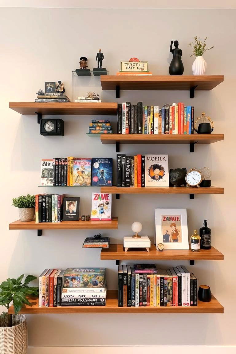Themed Wall Shelves and Storage - 24 Anime Room Ideas